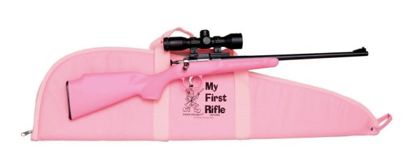 Keystone pink synthetic. 22lr rifle w scope mount & case