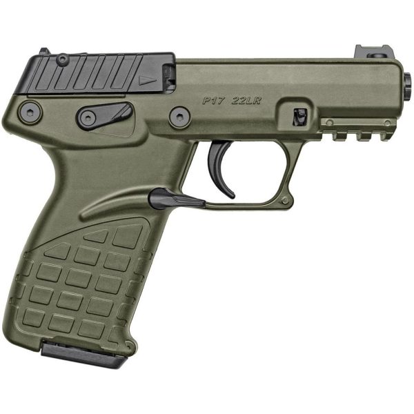 Kel-tec p17 handgun. 22 lr 16rd magazines (3) 3. 8" 1/2x28 threaded barrel od green with optic & holster