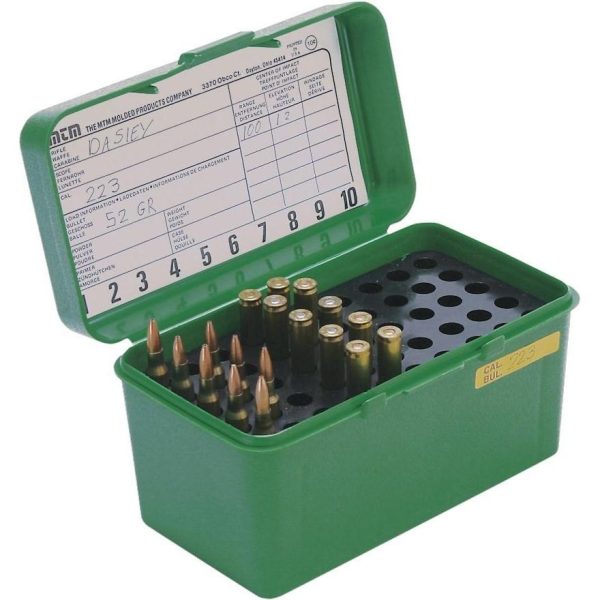 Mtm deluex h-50 series rifle ammo box green