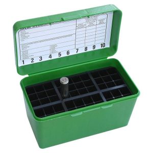 Mtm deluex h-50 series rifle ammo box 50 round capacity green