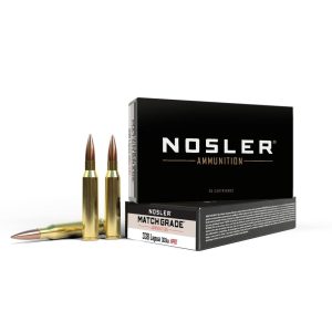 Nosler match grade rifle ammunition. 338 lapua mag. 300gr cc 20/box