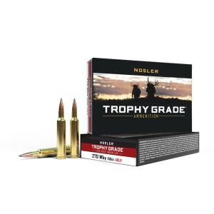 Nosler trophy grade long range rifle ammunition 270 wby 150gr ablr 20/box