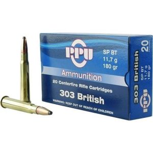 Ppu rifle ammunition. 303 british 180 gr spbt 2460 fps 20/ct