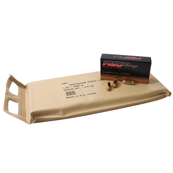 Pmc bronze handgun ammunition battle pack. 380 acp 90 gr. Fmj 920 fps 6-50/ct boxes