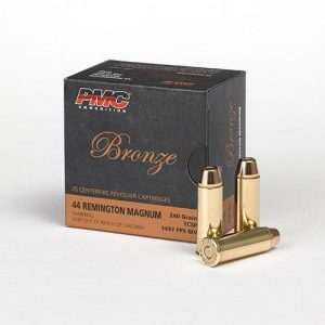 Pmc bronze handgun ammunition. 44 mag 240 gr tcsp 1497 fps 25/ct