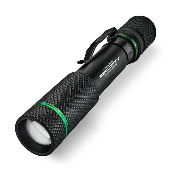 Police security flashlights aura-rs rechargeable penlight flashlight 260 lumens black