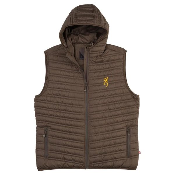 Browning packable puffer hooded vest major brown s