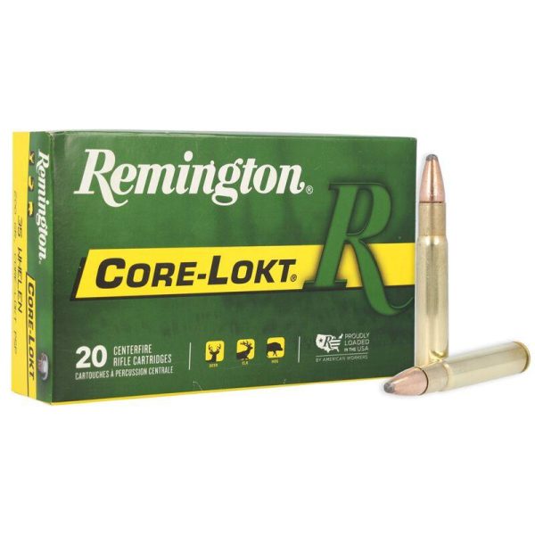 Remington core-lokt rifle ammunition. 35 whelen 200 gr psp 2675 fps 20/ct