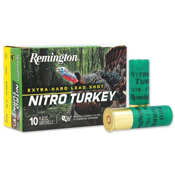 Remington nitro turkey loads 12 ga 3-1/2 in 2 oz #4 1300 fps 10/ct