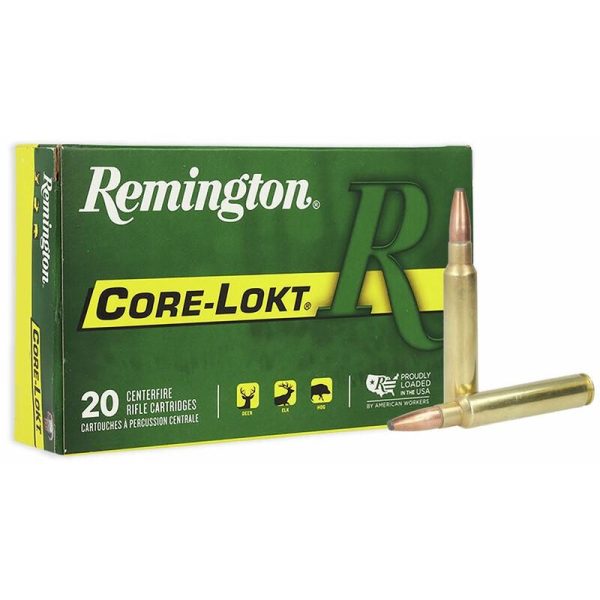 Remington core-lokt rifle ammunition. 338 rem ultr mag 250 gr psp 2860 fps 20/ct