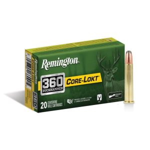 Remington core-lokt rifle ammunition. 360 buckhammer 200gr sp 2200 fps 20/ct