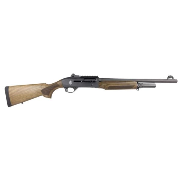 Sds imports mac inertia tactical shotgun 12 ga 3" chamber 5rd magazine 18. 5" barrel walnut