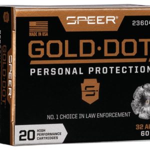Speer gold dot handgun ammunition 32 acp 60 gr hp 960 fps 20/ct