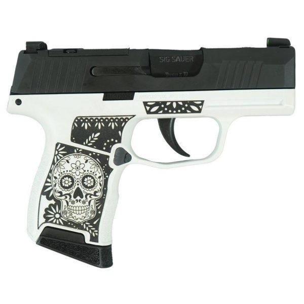 Sig sauer "sugar skull" p365 optic ready handgun 9mm luger 10rd magazines(2) 3. 1" barrel x-ray 3 sights