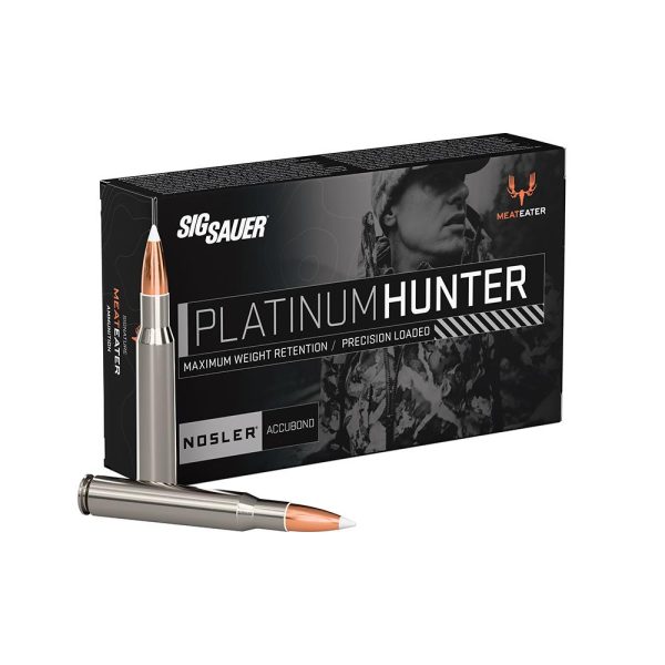 Sig sauer platinum hunter accubond rifle ammunition. 30-06 sprg 180gr pt 2750 fps 20/ct