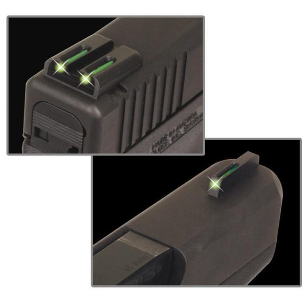 Truglo tfo tritium/fiber-optic day/night sights fits glock 17 / 17l 19 22 23 24 26 27 33 34 35 38 and 39 - front green/rear green
