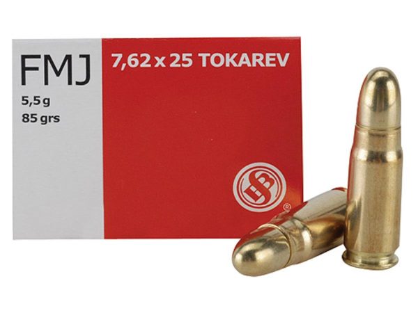 Sellier & bellot pistol & revolver ammo 7. 62x25mm tokarev 85 gr fmj  50/box