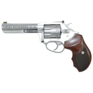 Charter arms pathfinder handgun. 22 lr 8rd capacity 4. 2" barrel anodized stainless steel rosewood checkered grip