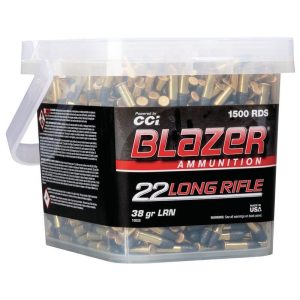 Cci blazer rimfire ammunition. 22 lr 38gr lrn 1235 fps 1500/ct (bucket)