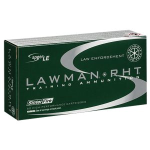 Speer lawman handgun ammunition. 45 auto 155 gr rht frangible 1130 fps 50/rd