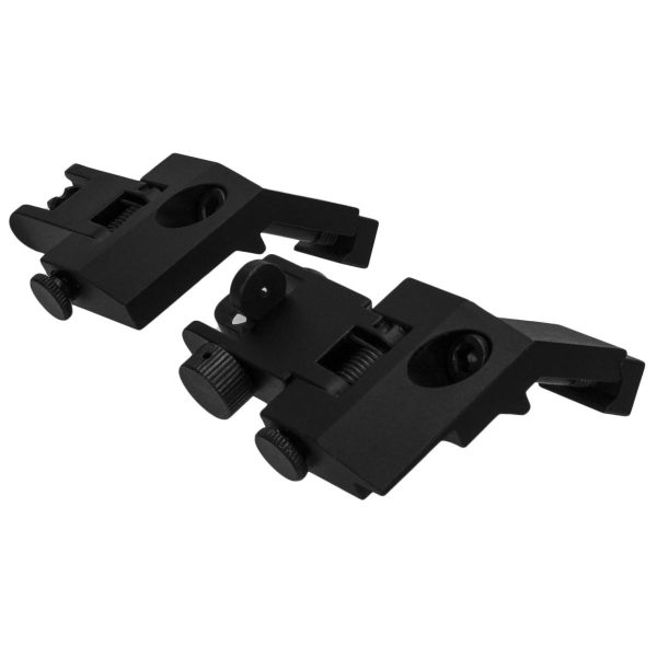 Tacfire ar front & rear 45 degree flip up spring loaded sights