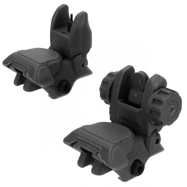 Tacfire ar-15 45 same plane/low profile pop up sights - black polymer