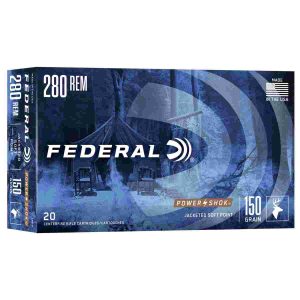 Federal power-shok rifle ammunition. 280 rem 150 gr sp 2890 fps - 20/ct