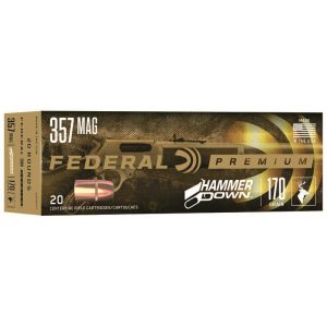 Federal hammer down rifle ammunition. 357 mag. 170 gr sp 1610 fps 20/ct