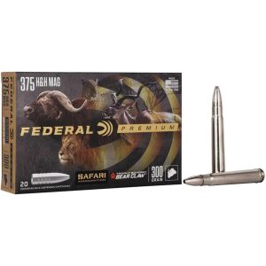 Federal premium cape-shok rifle ammunition. 375 h&h 300 gr tbbc 2400 fps - 20/ct