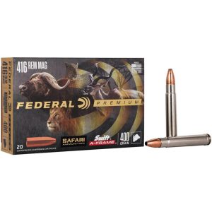 Federal premium cape-shok rifle ammunition. 416 rem mag 400 gr saf 2350 fps - 20/ct