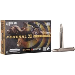 Federal premium cape-shok rifle ammunition. 416 rem mag 400 gr tbbc 2400 fps - 20/ct