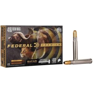 Federal premium cape-shok rifle ammunition. 416 rem mag 400 gr bss 2400 fps - 20/ct