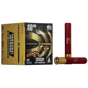 Federal premium personal defense 410 handgun shotshell ammunition - judge. 410 ga 3"  9 plts #4b 950 fps - 20/box