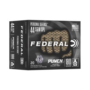 Federal punch handgun ammunition. 44 s&w 180 gr jhp 20/ct