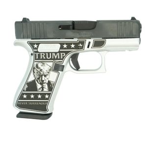 Glock 43x custom "trump mug shot" handgun 9mm luger 10rd magazines (2) 3. 4" barrel accessory rail usa made