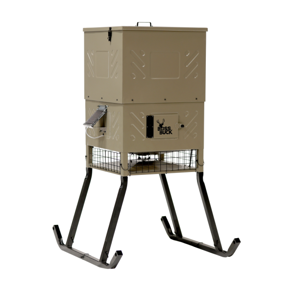 Boss buck fill sled feeder with diverter plate and solar panel 600lb