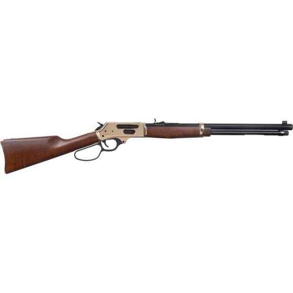 Henry brass lever action side gate rifle. 30-30 5rd magazine 20" barrel with large loop