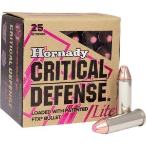 Hornady critical defense lite handgun ammunition. 38 spl 90 gr ftx 1200 fps 25/box