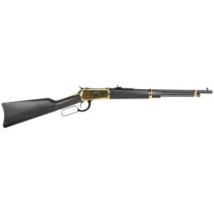 Heritage 92 lever action rifle. 45 colt 8rd capacity 18" pvd gold barrel wood stock