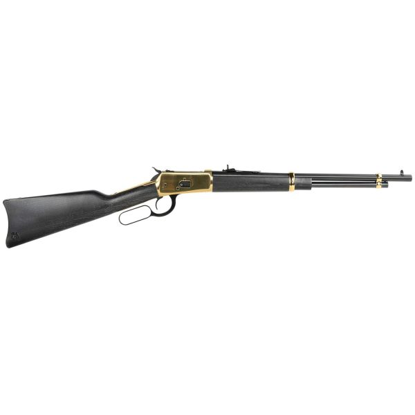 Heritage 92 lever action rifle. 45 colt 8rd capacity 18" pvd gold barrel wood stock