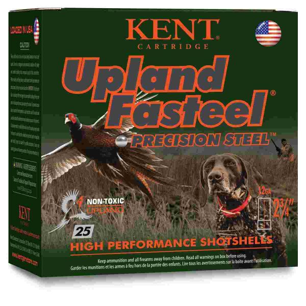 Kent upland fasteel shotshells 20 ga 2-3/4" 7/8oz 1500 fps #5 25/ct