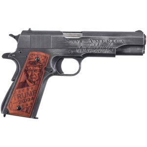 Kahr arms trump save america special edition 1911 handgun. 45 cal 7rd magazine 5" barrel grey with wood grips