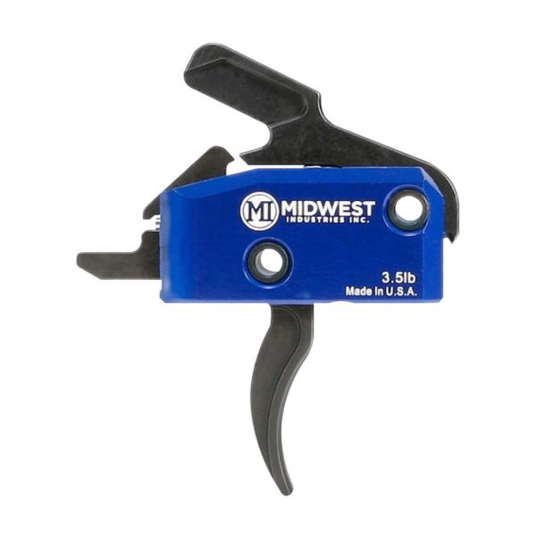 Midwest industries drop in trigger for ar-15 curved 3. 5lb with anti walk pins black