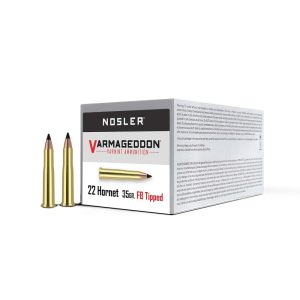 Nosler varmegeddon rifle ammunition. 22 hornet 35 gr fb tipped 3000 fps - 20/ct