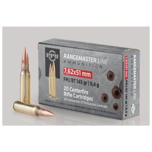 Ppu rangemaster 7. 62x51 145gr fmjbt 2835 fps 20/ct