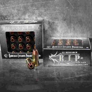 G2 research r. I. P. Handgun ammunition. 40 s&w 115 gr hp 1080 fps 20/box