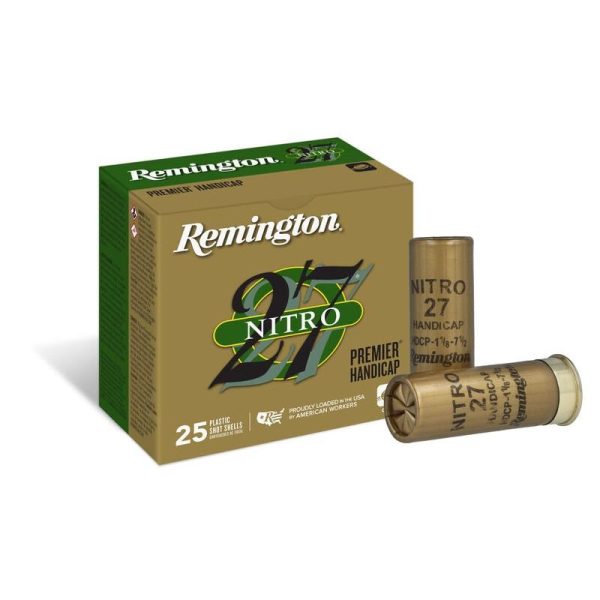 Remington premier nitro 27 target 12 ga 2 3/4" hdcp 1 oz #7. 5 1290 fps 25/ct