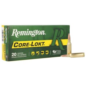 Remington core-lokt rifle ammunition 7mm rem saum 150 gr psp 3110 fps 20/ct