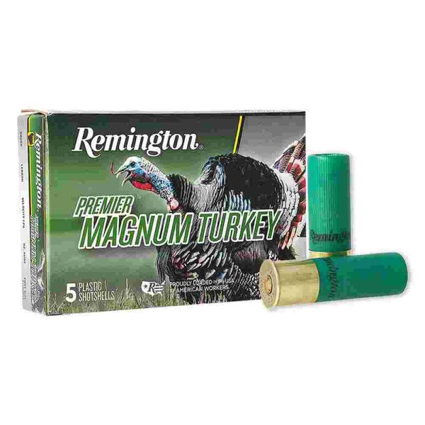 Remington premier magnum turkey loads 12 ga 3 in 2 oz #4 1175 fps 5/ct