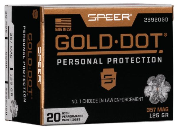 Speer gold dot handgun ammunition. 357 mag 125 gr hp 1450 fps 20/ct